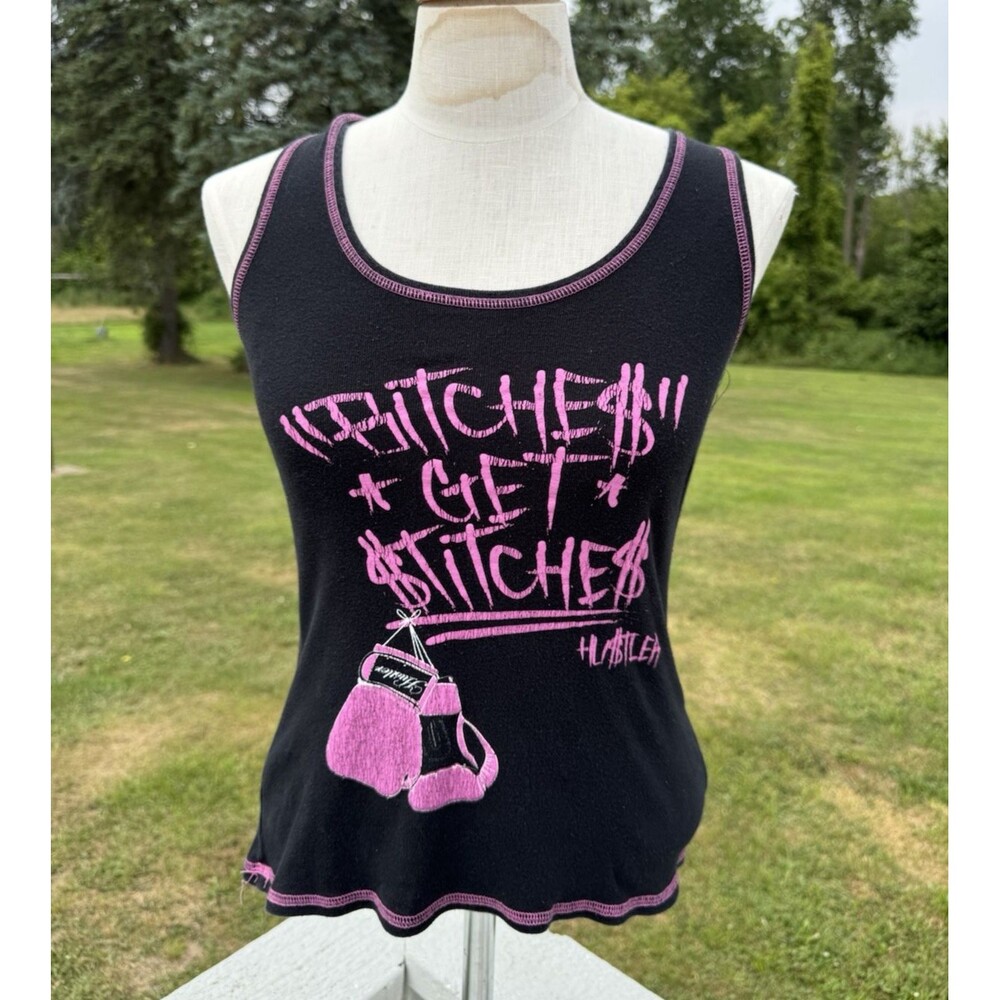 Y2k Hustler Mcbling Scene Grunge “B1TCHES GET STITCHES” Women's Tank M